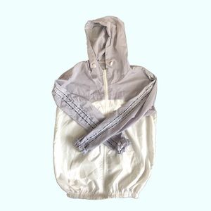 Gray and White “NICE” Windbreaker K-fashion
